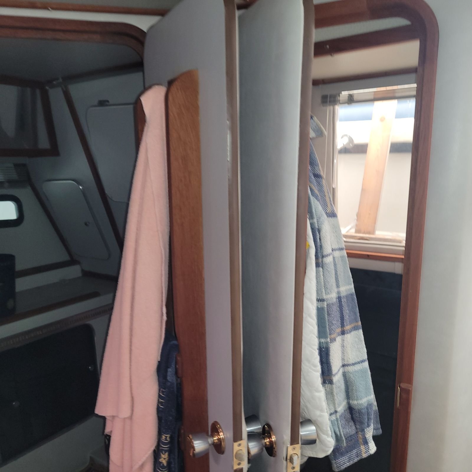 Wood-trim cabin doors